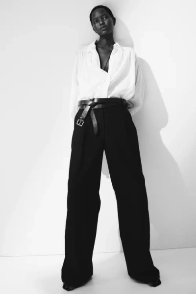 H&m Gathered Blouse In White