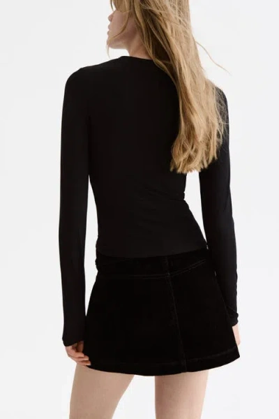 H&m Draped Top In Black