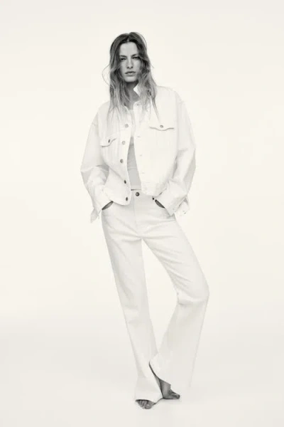 H&m Flared High Jeans In White
