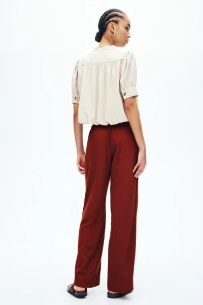 H&m Linen-blend Drawstring Trousers In Multi