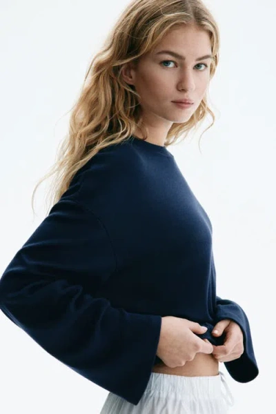 H&m Oversized Top In Blue