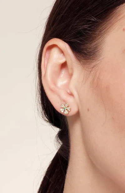 Syna Flower Studs In Red