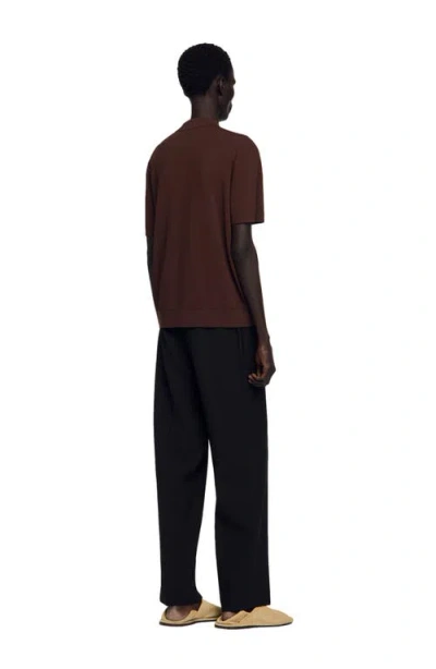 Sandro Openwork Shirt In Brown