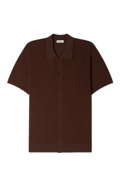 Sandro Openwork Shirt In Brown