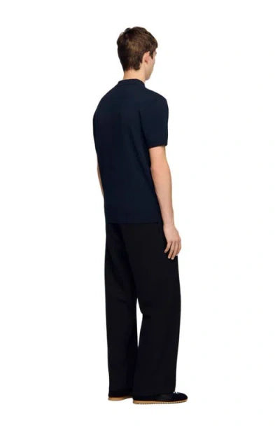 Sandro Openwork Shirt In Blue