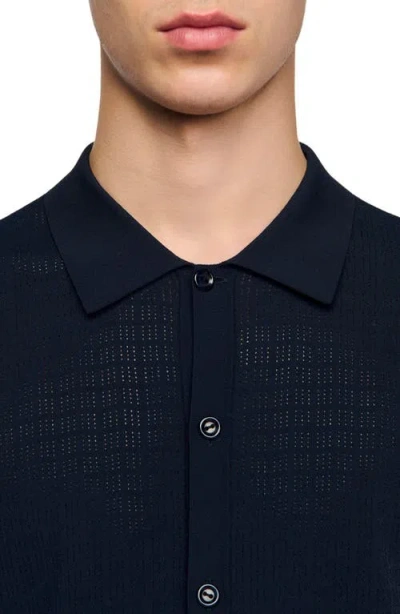 Sandro Openwork Shirt In Blue