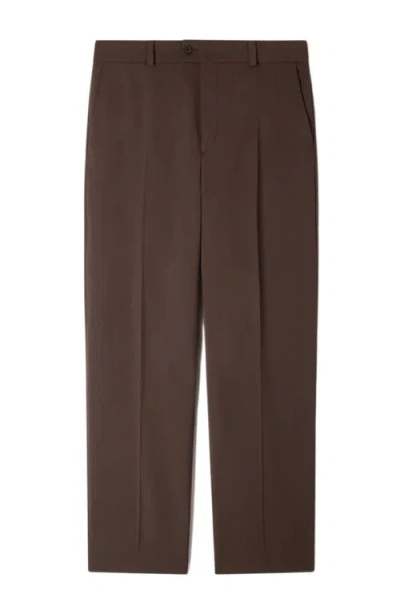 Sandro Oversized Fit Wool Suit Pants In Brown