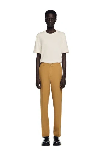 Sandro Jersey Trousers In Orange