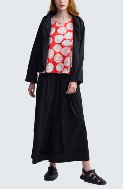 Luukaa Misla Solid Wide-leg Poplin Pants In Black