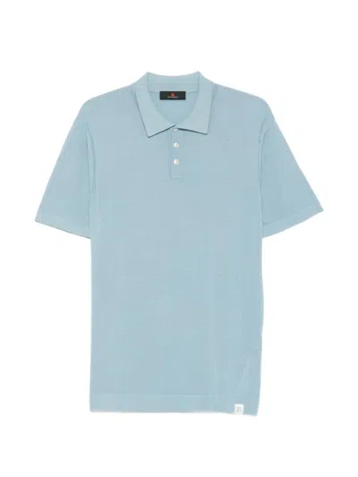 Peuterey Light Blue Solid Polo In Light Blue