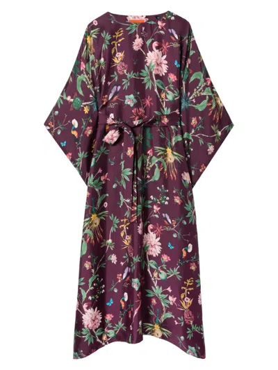 La Doublej La Double J Square Belted Printed Silk Kaftan Dress In Multi