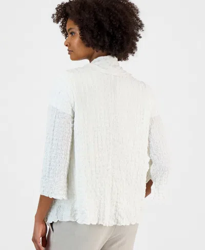 Kasper Women's Collared Open-front Jacket In White