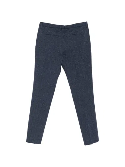 John Varvatos Check-pattern Trousers In Blue