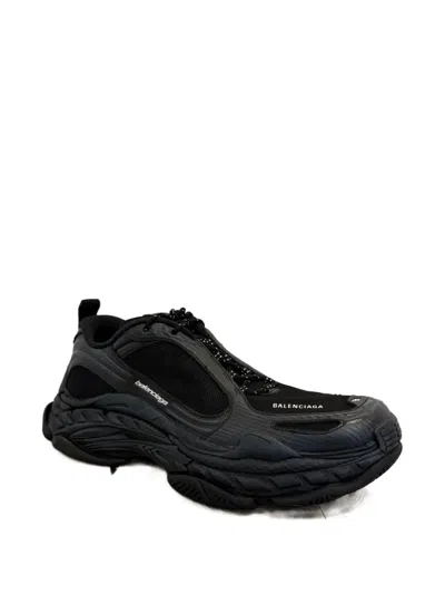 Balenciaga Black Polyester Athletic Sneakers In Black
