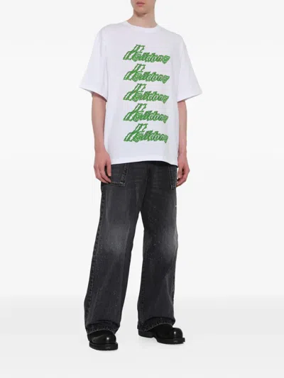 We11 Done Logo-print T-shirt In White