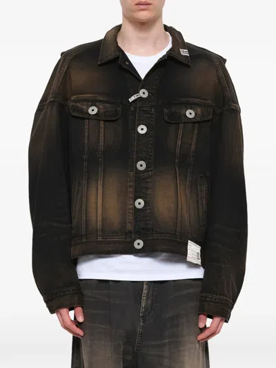 Miharayasuhiro Cut-out Denim Jacket In Multi