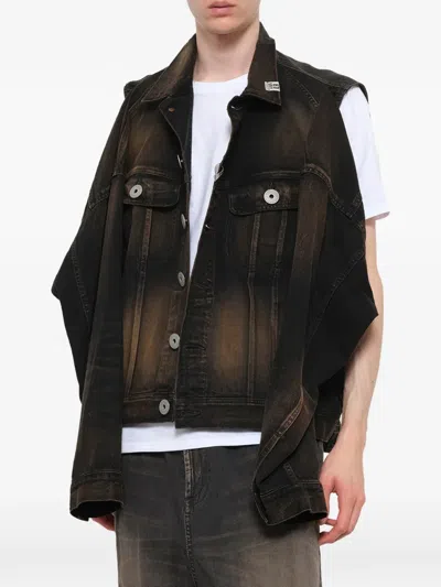 Miharayasuhiro Cut-out Denim Jacket In Multi