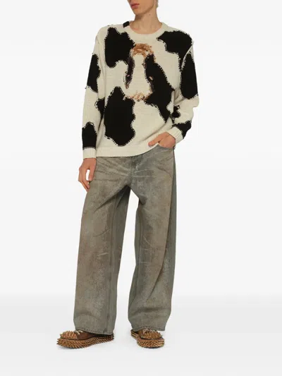 Doublet Acting Cow Knit Pullover In Multi
