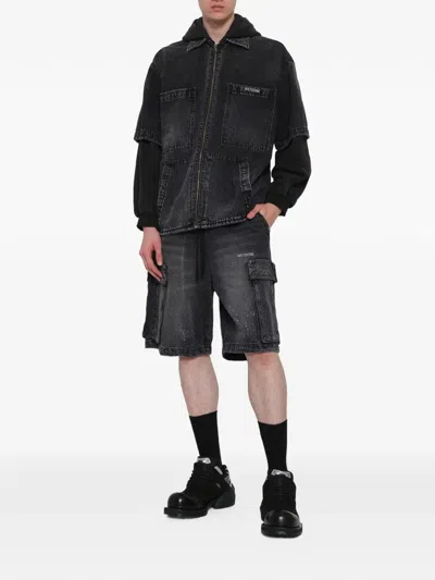 We11 Done Pocket-detail Shorts In Gray