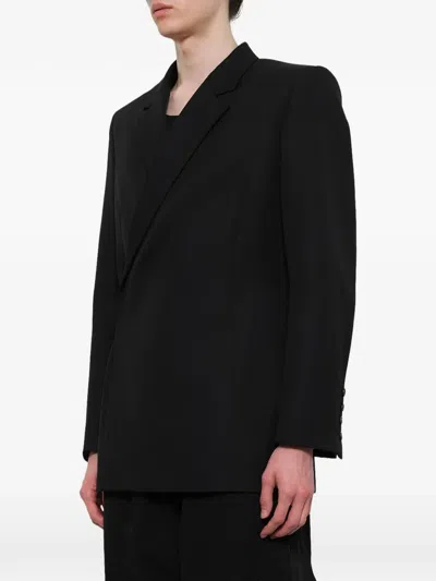 Egonlab Egonic Wool Double-breasted Suit Jacket In Black