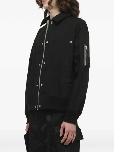 Sacai Ripstop Blouson Jacket In Black