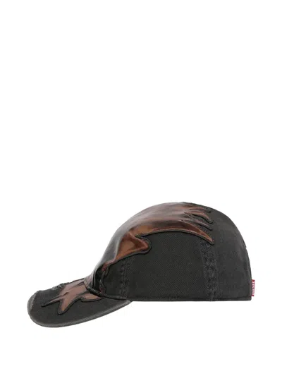 Diesel Distressed C-ker Cap In Brown