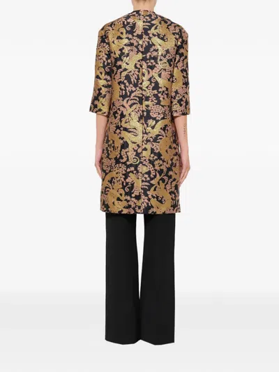 Lanvin Jacquard-patterned Button-front Coat In Multi