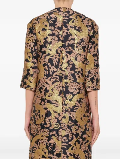 Lanvin Jacquard-patterned Button-front Coat In Multi