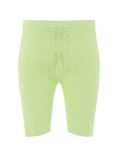 Givenchy 4g-pattern Ribbed Shorts In Green