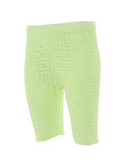 Givenchy 4g-pattern Ribbed Shorts In Green