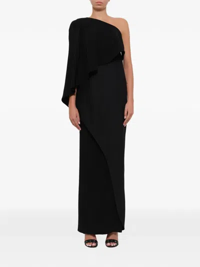 Givenchy One-shoulder Draped Dress In Black