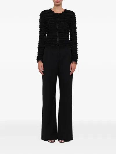Givenchy Ruffled Silk Jacket In Black