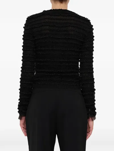 Givenchy Ruffled Silk Jacket In Black
