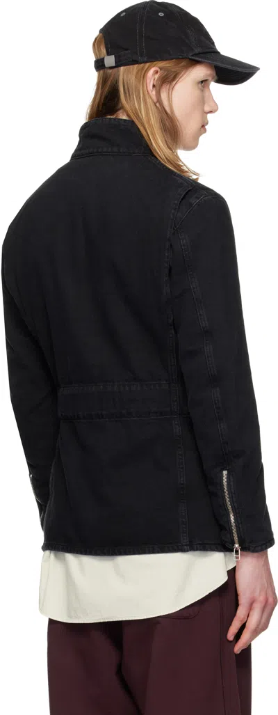 Silas Black Washed Cotton Drill M65 Jacket In Black