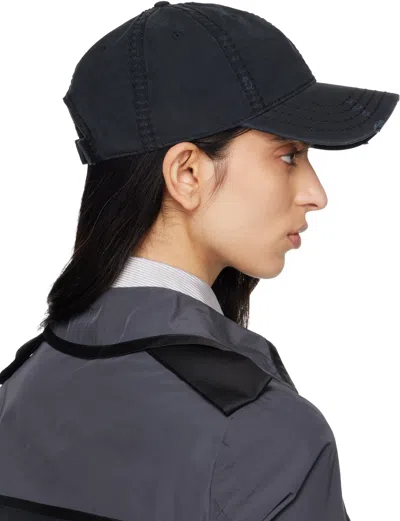 Aaron Esh Black 'ae' Cap In Black