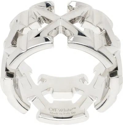 Off-white Arrow Ring In Metallic