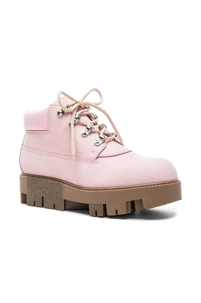 Acne Studios Tinne Track-sole Nubuck Ankle Boots In Light Pink | ModeSens