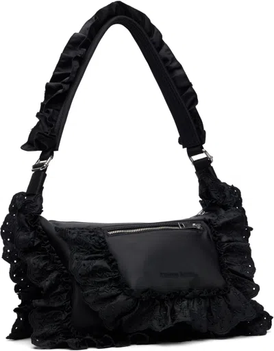 Simone Rocha Pillowcase Broderie Anglaise-trimmed Shell Shoulder Bag In Black