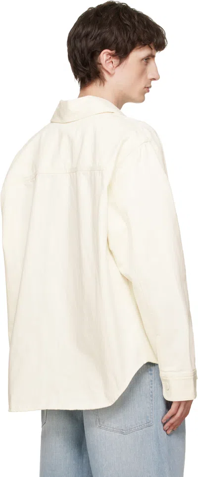 Ami Alexandre Mattiussi Men & Apos;s Crochet Ami De Coeur White Denim Overshirt