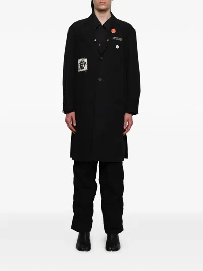 Undercover Embroidered Patch Coat In Black