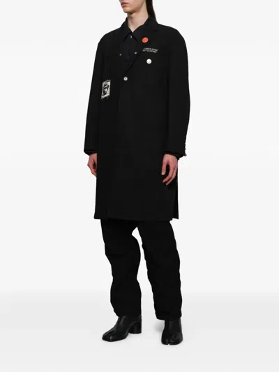 Undercover Embroidered Patch Coat In Black