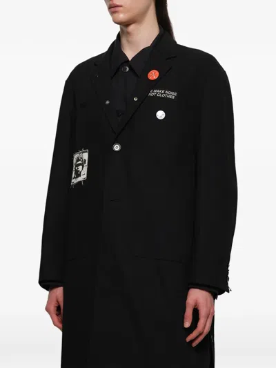Undercover Embroidered Patch Coat In Black