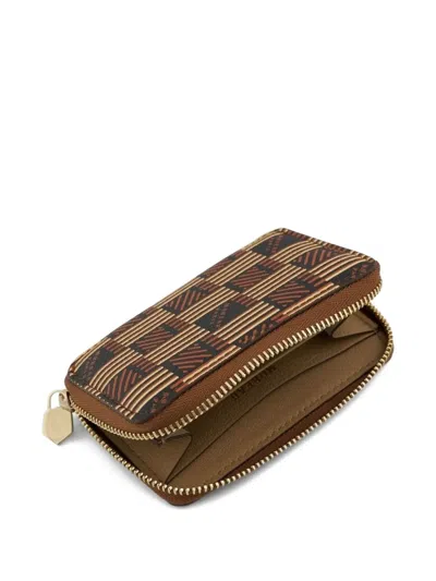 Moreau Monogram-print Zip-around Wallet In Brown