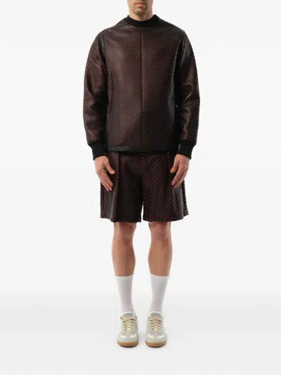 Givenchy Perforated Leather Sweater In Brown
