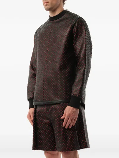 Givenchy Perforated Leather Sweater In Brown