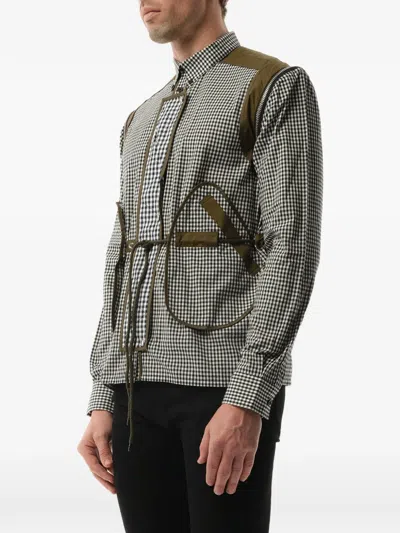 Givenchy Podium Gingham-check Shirt In Gray
