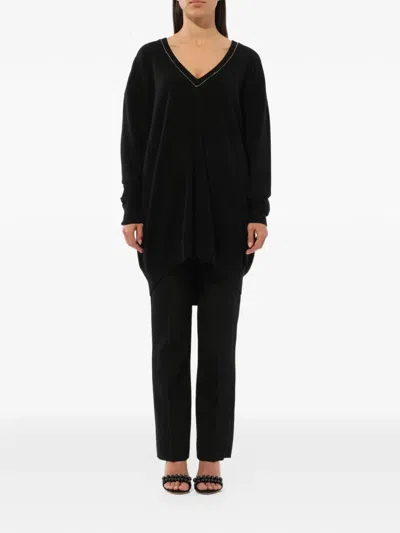 Givenchy Embroidered Strass-embellished Sweater In Black