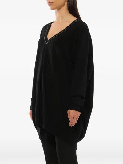 Givenchy Embroidered Strass-embellished Sweater In Black