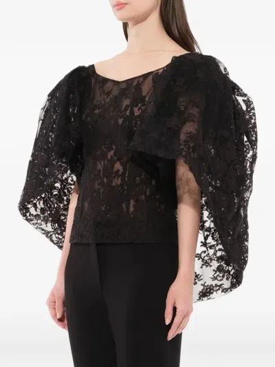 Givenchy Lace Cape T-shirt In Black