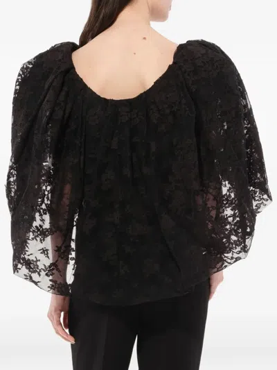 Givenchy Lace Cape T-shirt In Black